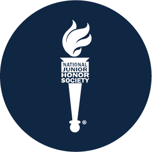 National Junior Honor Society Logo with white torch on blue background