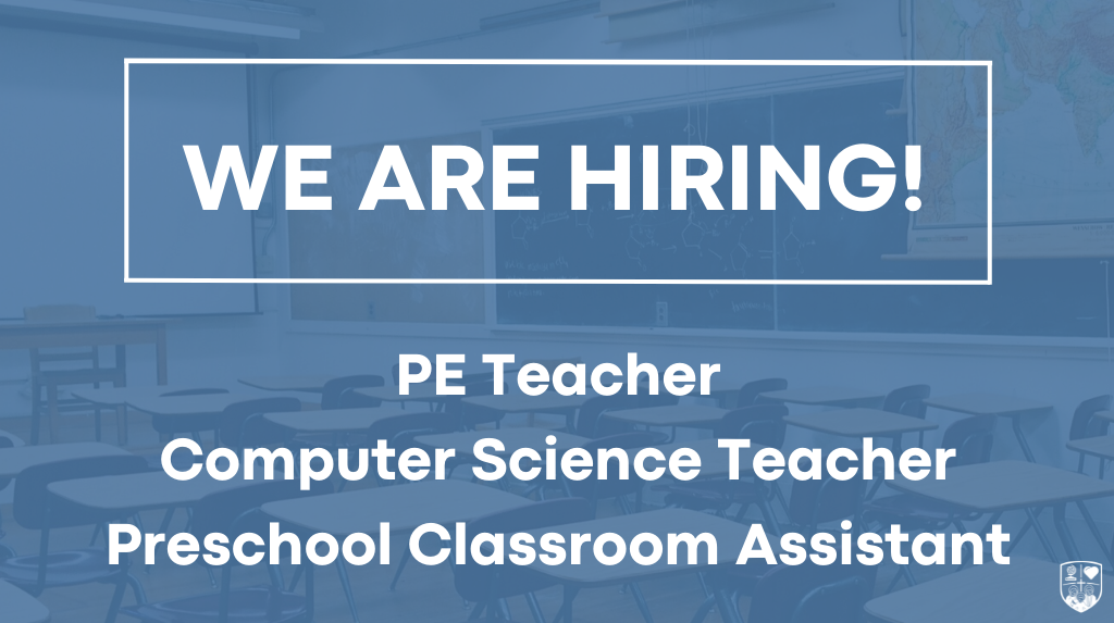 graphic reading we are hiring! PE Teacher, Computer Science Teacher and Preschool Classroom Assistant