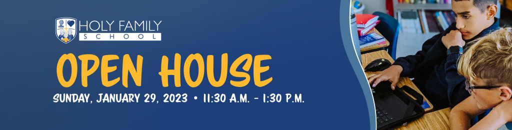graphic reading open house sunday january 29, 2023 from 11:30 a.m. - 1:30 p.m.